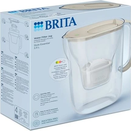 Ibrik filtri BRITA Style Essential+1 Maxtra Pro PP, 2.4L, rërë