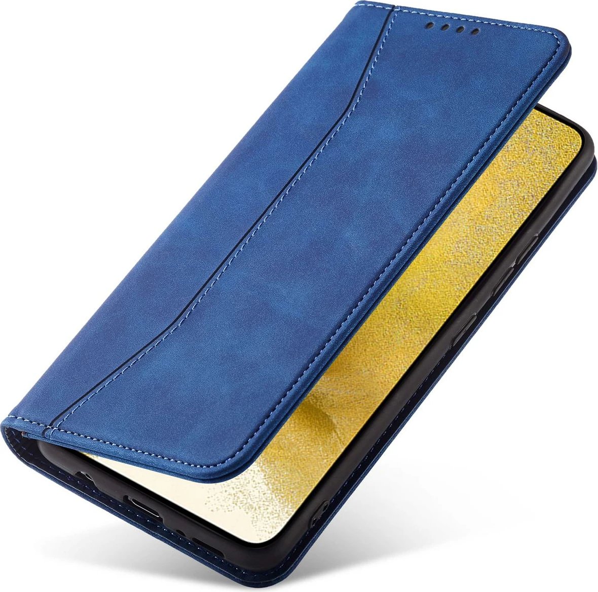 Mbështjellës Hurtel Magnet Fancy Case për Samsung Galaxy S22+, portofol, blu