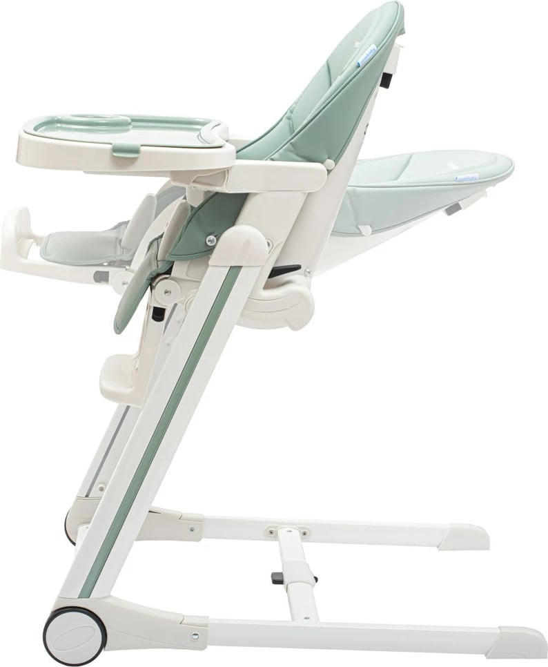 Karrige e lartë për bebe, New Baby, Muka, 5 nivele lartësie, shpinore 6 pozicione, tabaka dyshe, dusty green