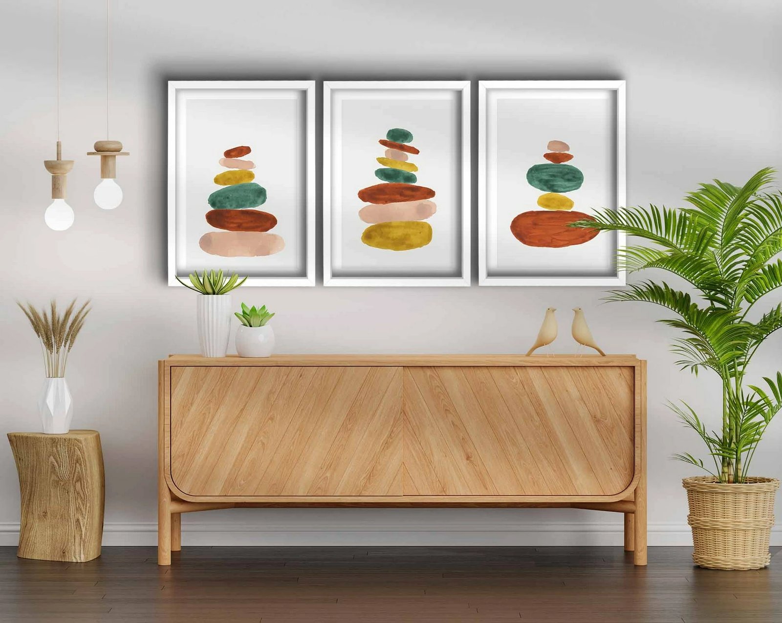 Pikturë dekorative me kornizë MDF (3 copë), Wallity, 3P3853NISCT-012