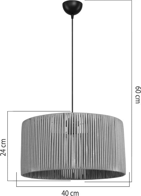 Llambë tavani lambu një-dritë E27, hije natyrale Φ40x20cm