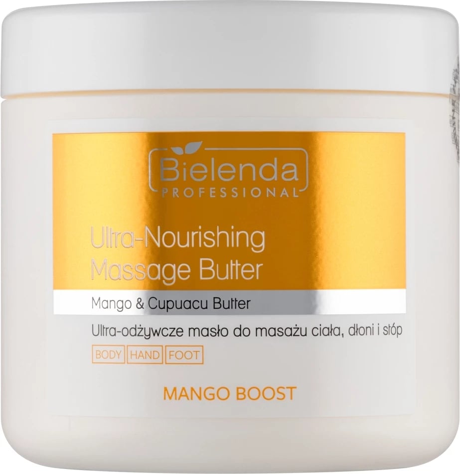 Buter për trup, duar e këmbë Bielenda Professional Mango Boost Ultra-Nourishing për femra, 500ml Buter për trup, duar e këmbë Bielenda Professional Mango Boost Ultra-Nourishing për femra, 500ml