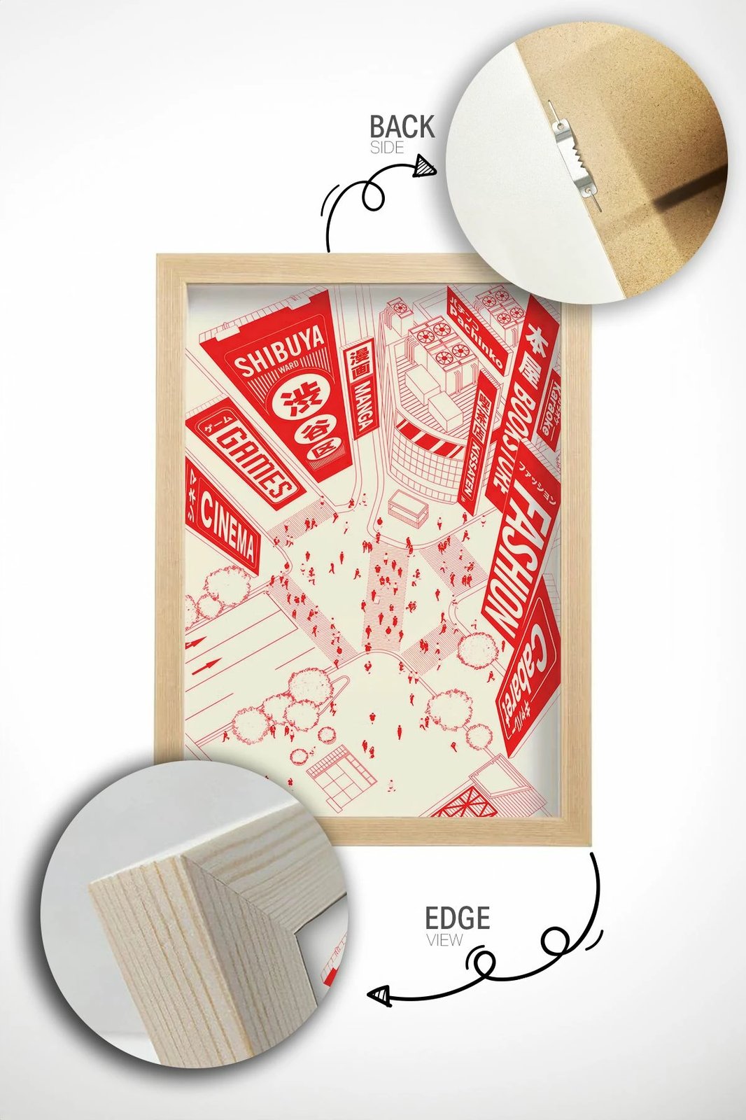 Pikturë dekorative me kornizë, Wallity, Lmnmdl21, shumëngjyrëshe, 33x48cm