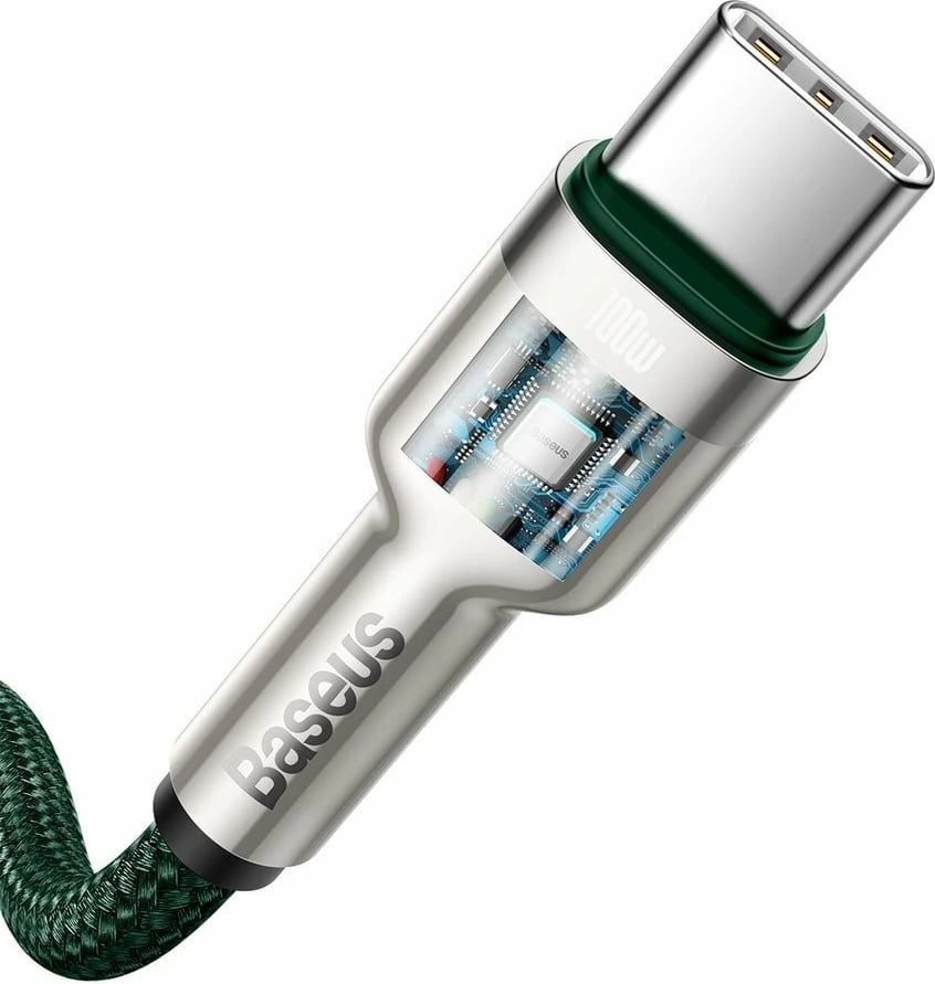 Kabllo Baseus Cafule Series Metal Data CATJK-D06, USB-C në USB-C, 2m, 100W, e gjelbër Kabllo Baseus Cafule Series Metal Data CATJK-D06, USB-C në USB-C, 2m, 100W, e gjelbër