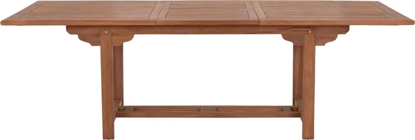 Tavolinë ngrënieje e zgjatshme për jashtë, dru tik natyral, CRANDER FH6376, 180-240x100x76cm