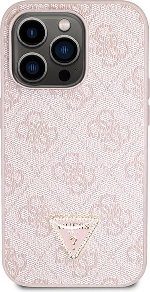 Mbështjellës Guess Crossbody 4G Metal Logo për iPhone 14 Pro, Rozë