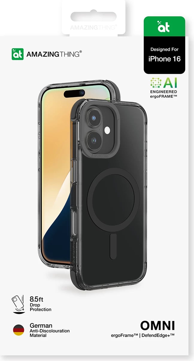Mbështjellës AmazingThing Omni Mag Case për iPhone 16, i zi