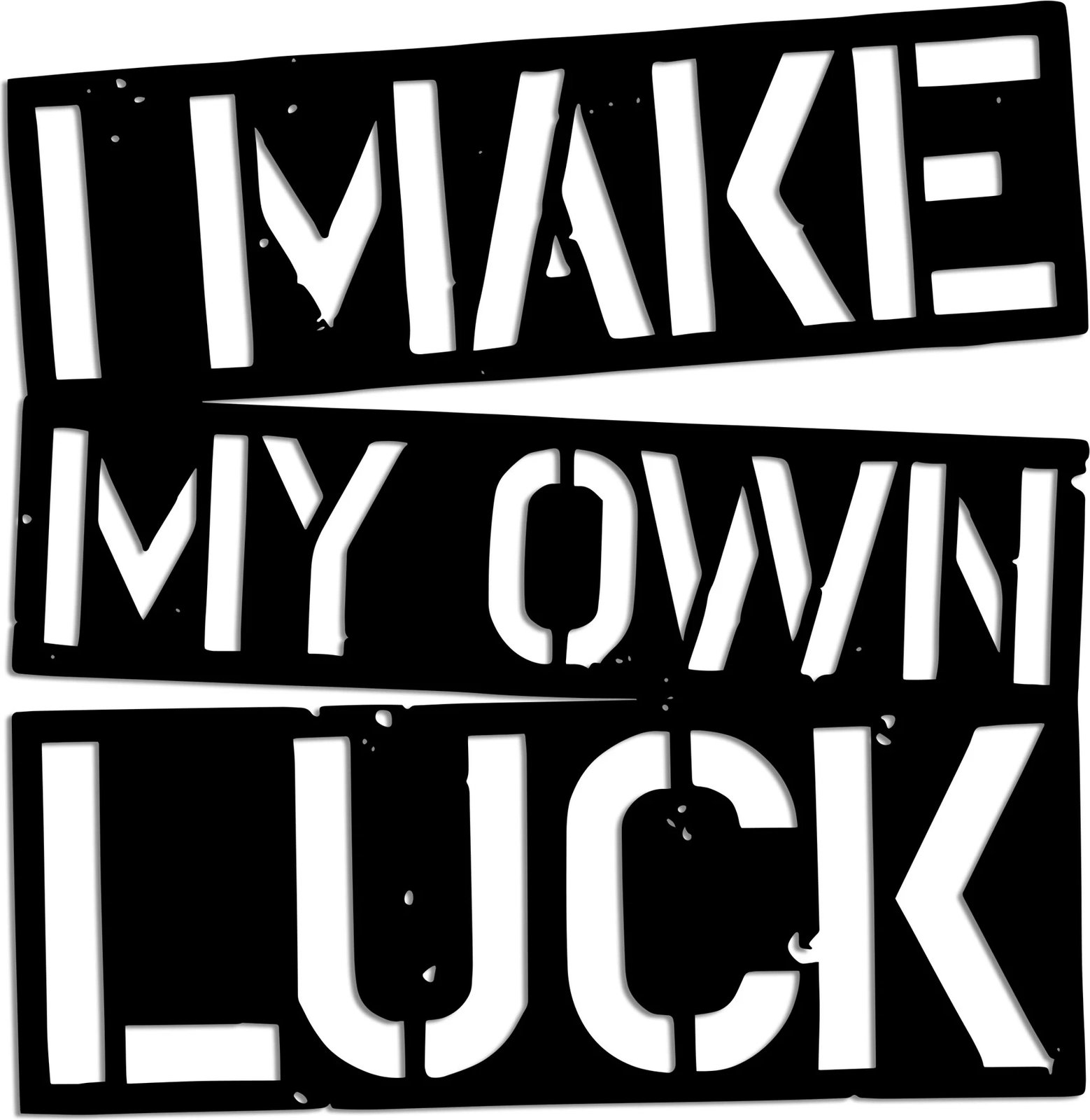 Aksesor dekorativ metalik për mur, Wallity, I Make My Own Luck, ngjyrë e zezë, 50x50cm