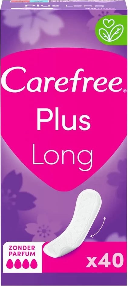 Peceta higjienike për femra Carefree Plus Longer Unscented, 40 copë