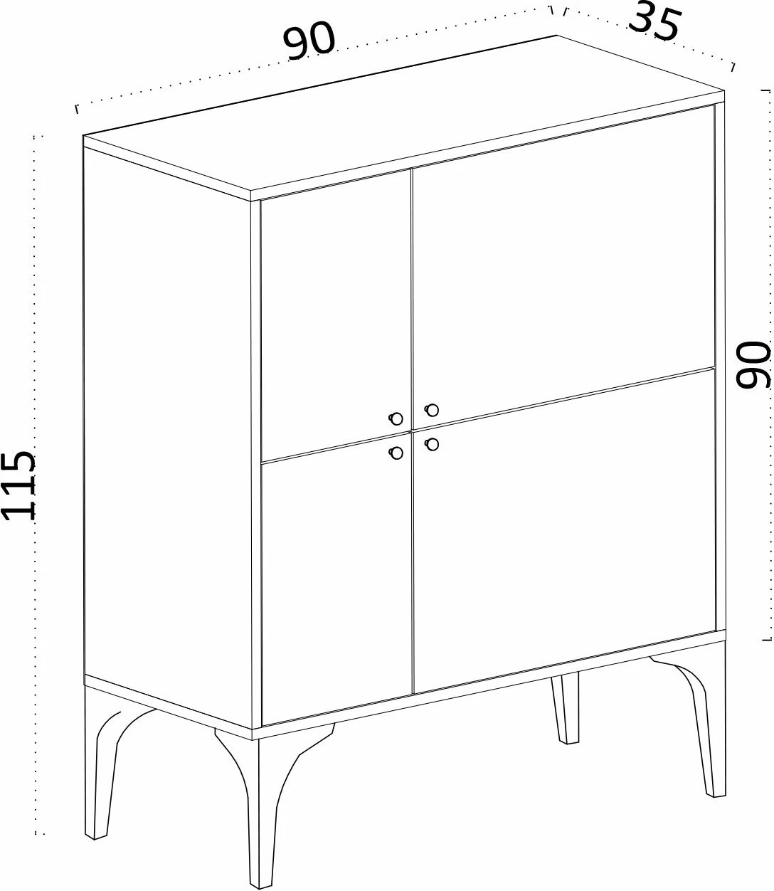Konsolë Hanah Home, Moon, ngjyrë e bardhë, 90x115x35cm