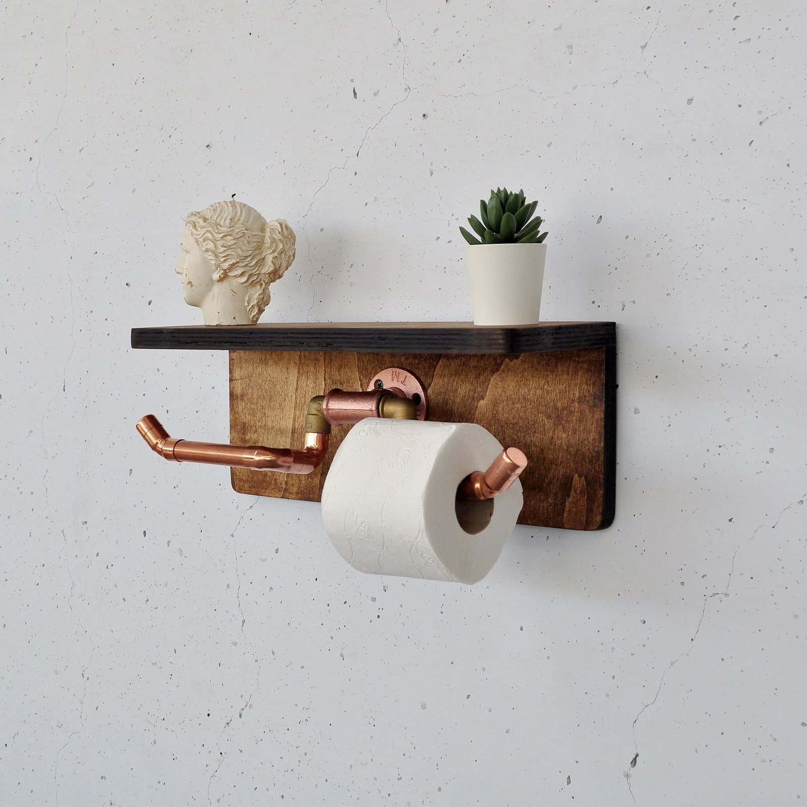 Raft muri me tub, ngjyrë arre dhe ari rozë, Skye Decor, Cop055