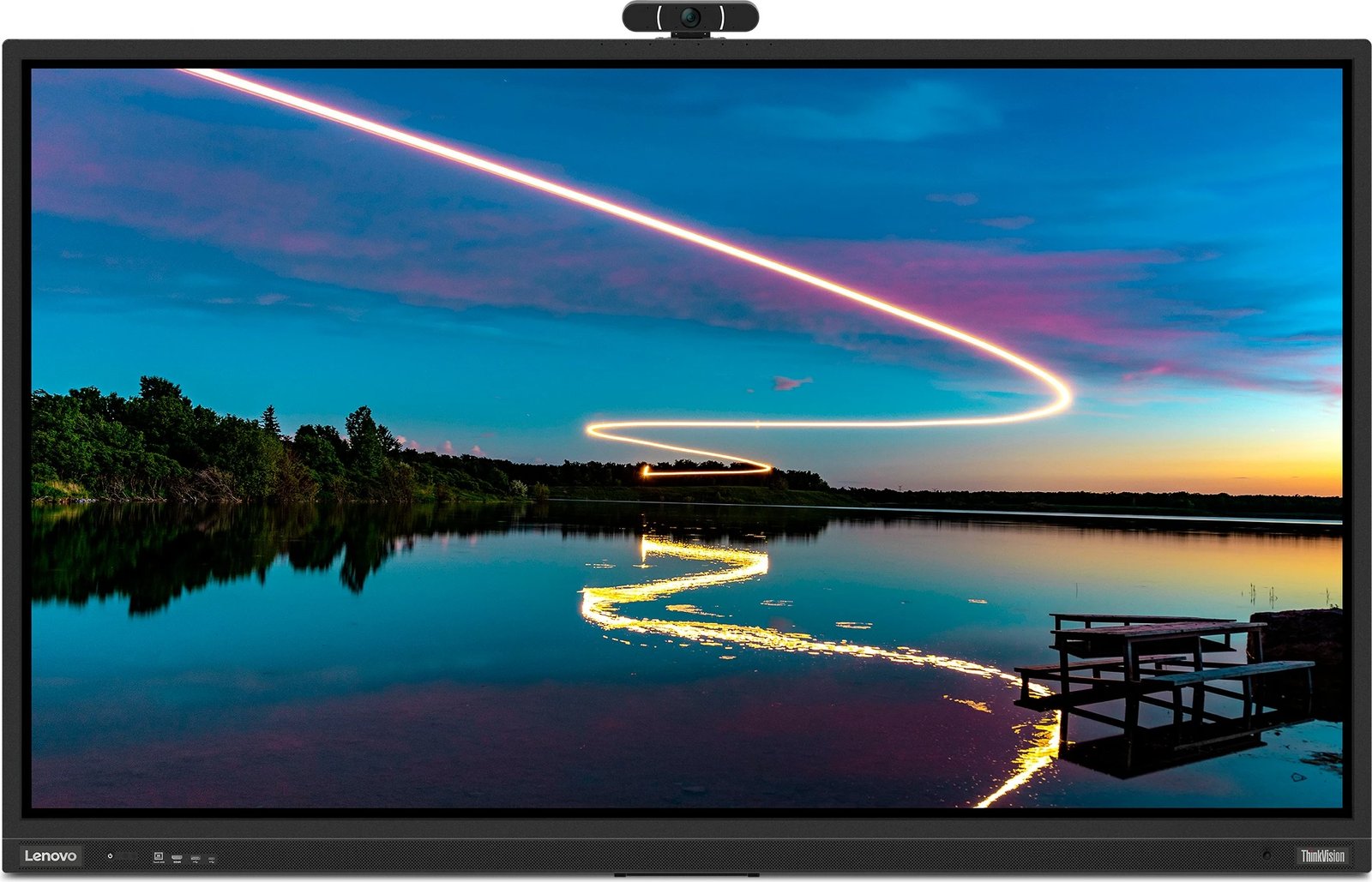 Ekran i madh Lenovo ThinkVision ILFD T86, 86 inç, UHD, HDMI/VGA/USB-C/Ethernet, zi