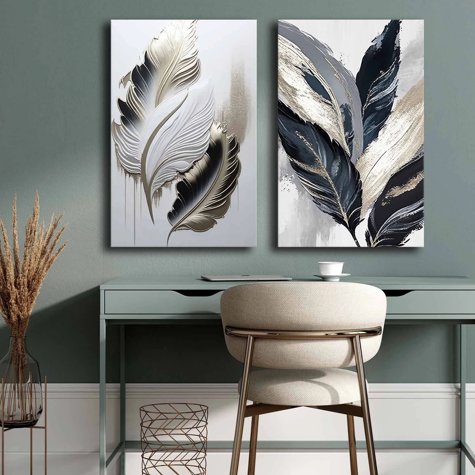 Pikturë dekorative në kanavacë (2 copë), Wallity, 2P4570GSC-016