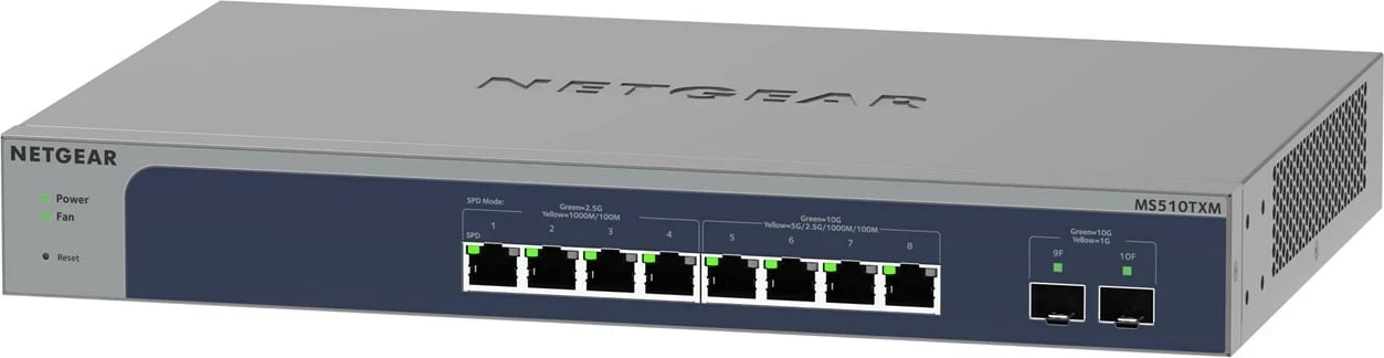 Switch NETGEAR 8-Port Multi-Gigabit/10G Ethernet Smart Managed Pro me 2 Porta SFP+, Gri