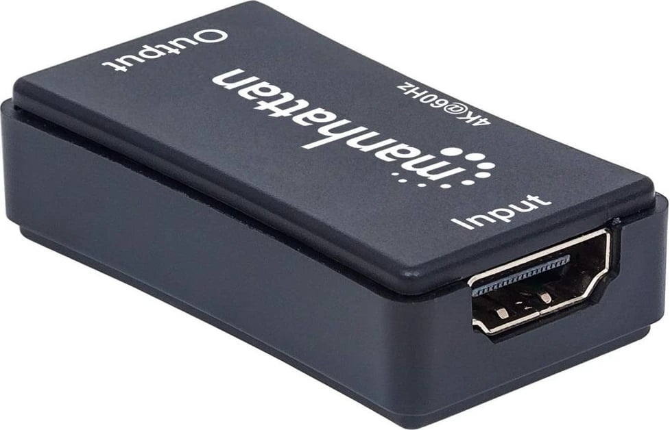 Ripitues HDMI Manhattan, 4K@60Hz, Aktiv, Zgjat Sinjalin HDMI deri në 40m, i Zi