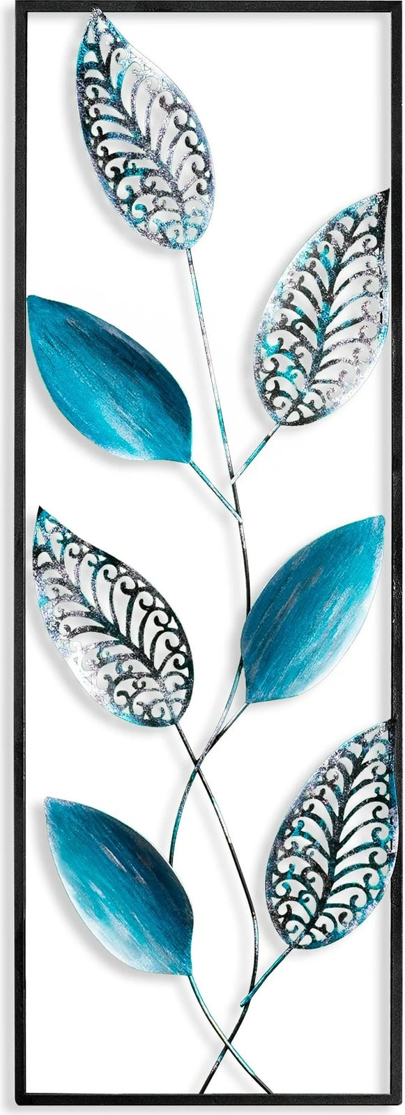 Aksesor dekorativ metalik për mur, gjethe, Wallity, shumëngjyrësh, 32x90cm