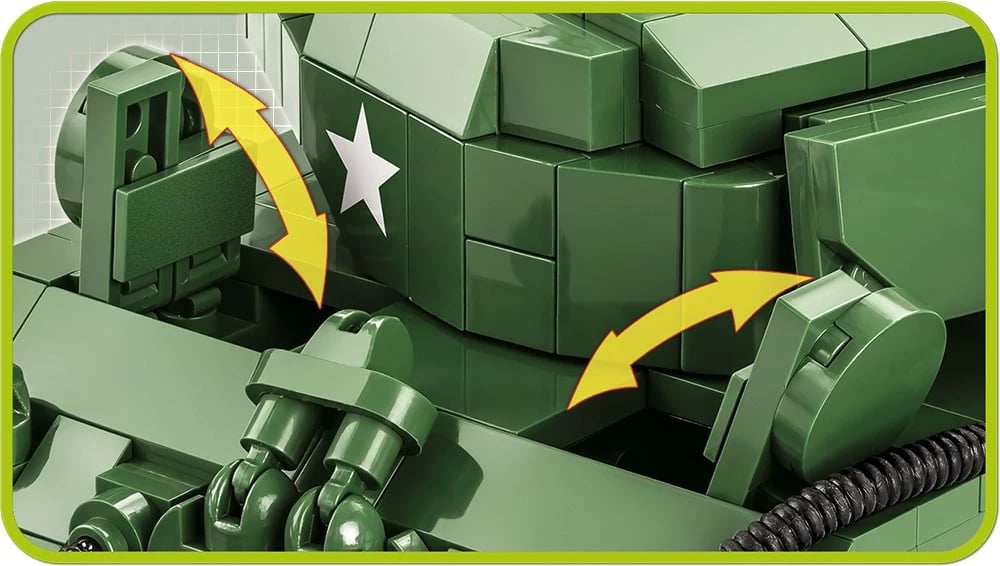 Set blloqe ndërtimi Cobi Sherman M4A3E2 Jumbo, 720 pjesë, me 2 figura, Jeshile Set blloqe ndërtimi Cobi Sherman M4A3E2 Jumbo, 720 pjesë, me 2 figura, Jeshile