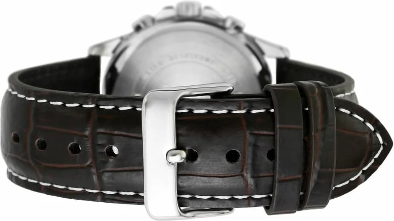 Orë dore për meshkuj Casio, argjendtë e arit me rrip kafe