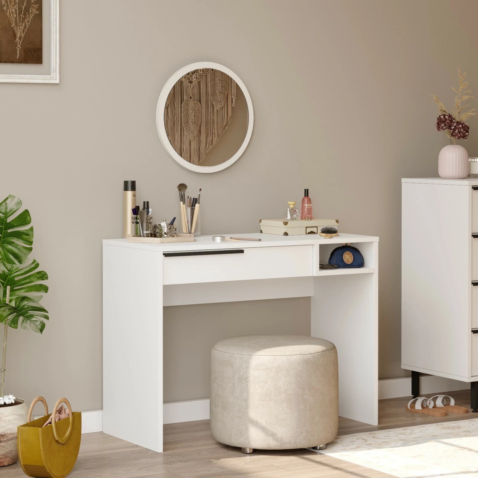 Tavolinë grimi Skye Decor, e bardhë, On18-W