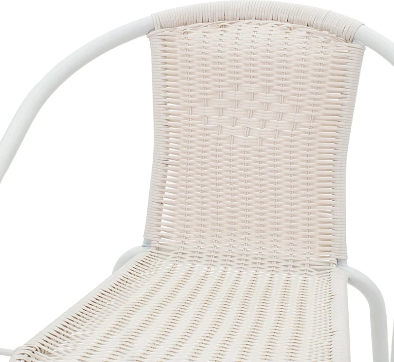 Karrige për kopsht Obbi metal-pe, ngjyrë e bardhë, 54x56x73cm