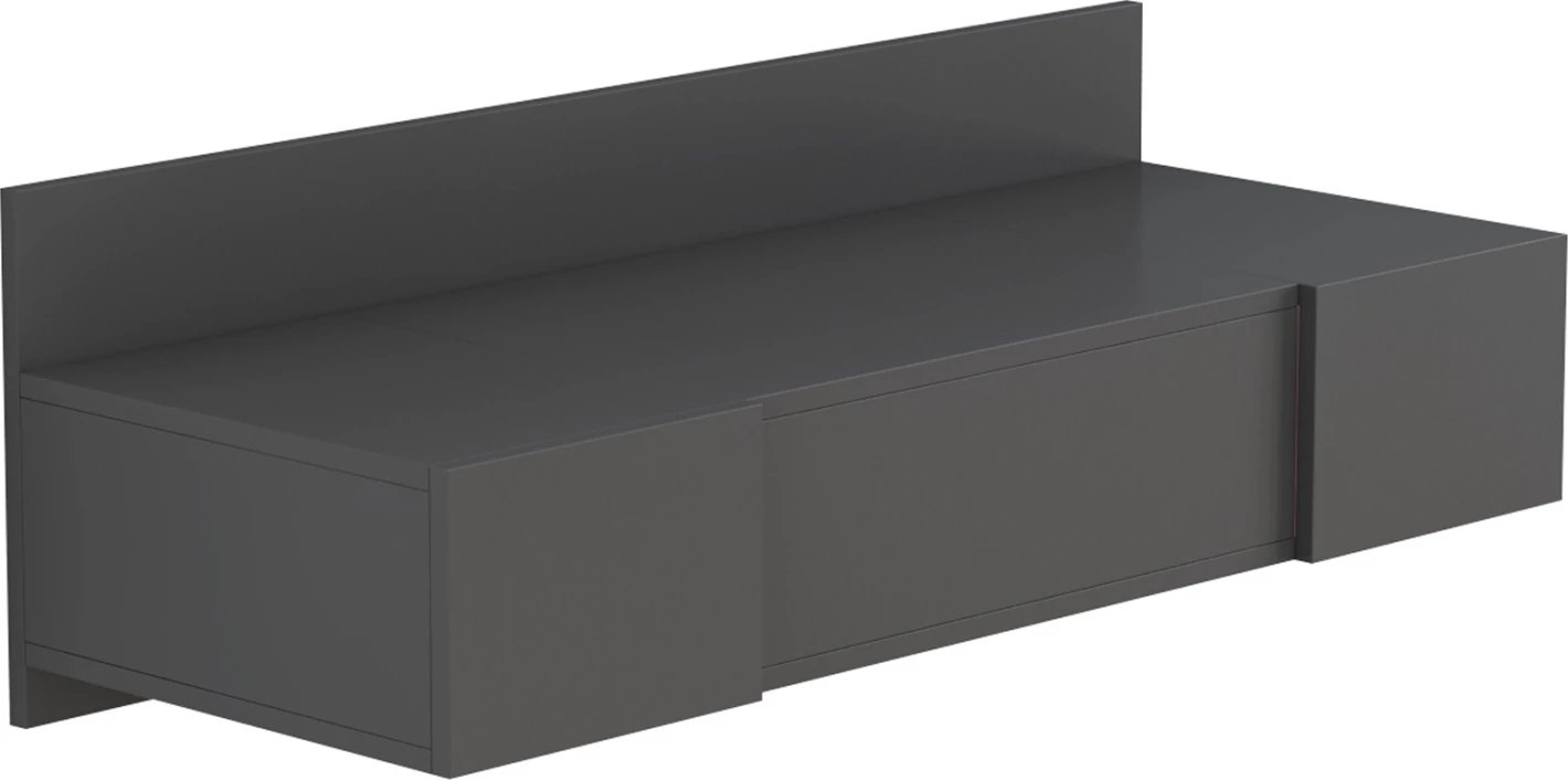 Tavolinë për grim e varur në mur, LINDE, FH8960.12, melaminë, ngjyrë antracit, 100x39x33H cm