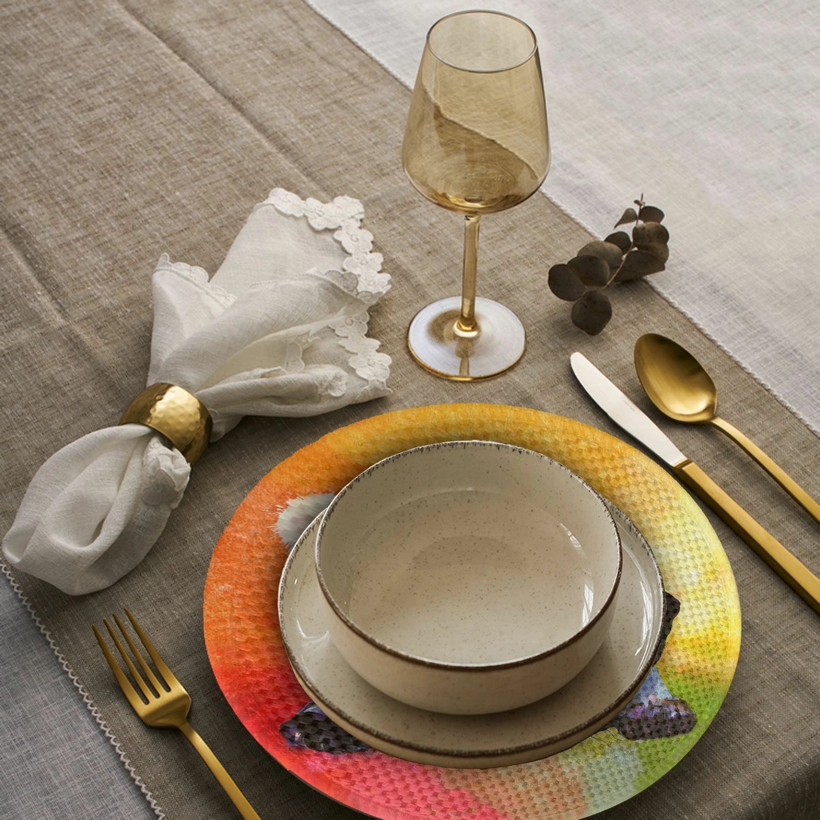 Set nënshtrues tavoline Hermia Concept, shumëngjyrësh, 4 copë, 37cm