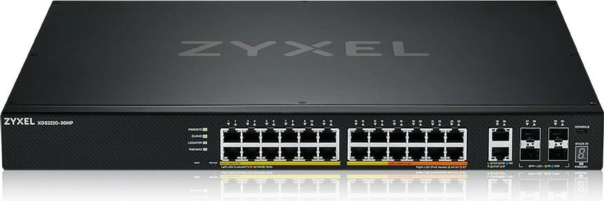 Switch Zyxel XGS2220-30HP, Managed, L3, Gigabit Ethernet (10/100/1000), PoE, Rack mounting