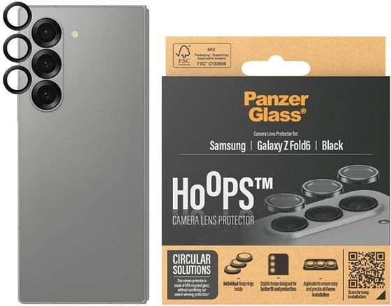 Mbështjellës kamerë PanzerGlass Hoops për Samsung Galaxy Z Fold 6, Zi