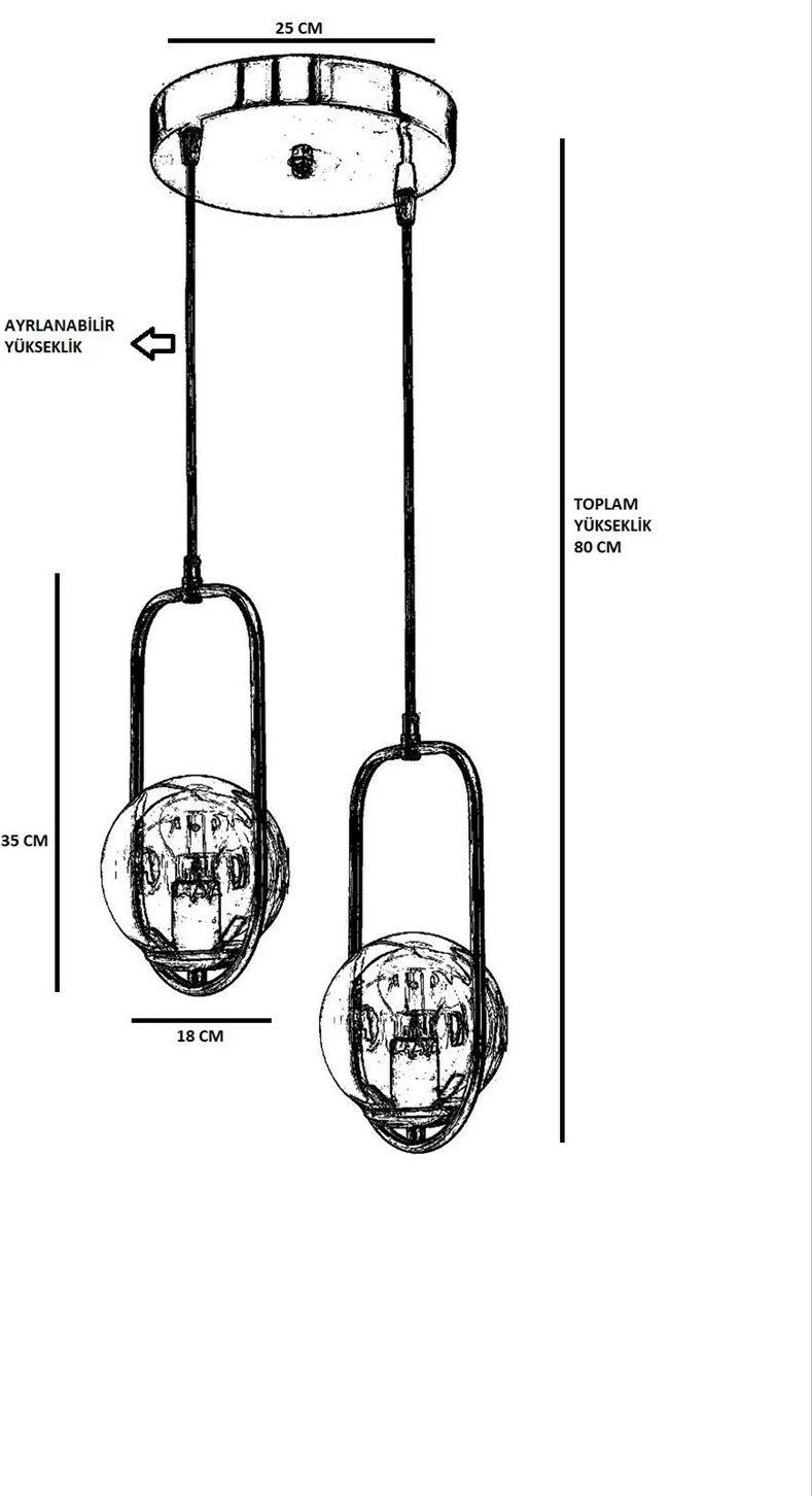 Llambë tavani Opviq, ahu, 2 drita, tepsi, xham i tymosur, e zezë