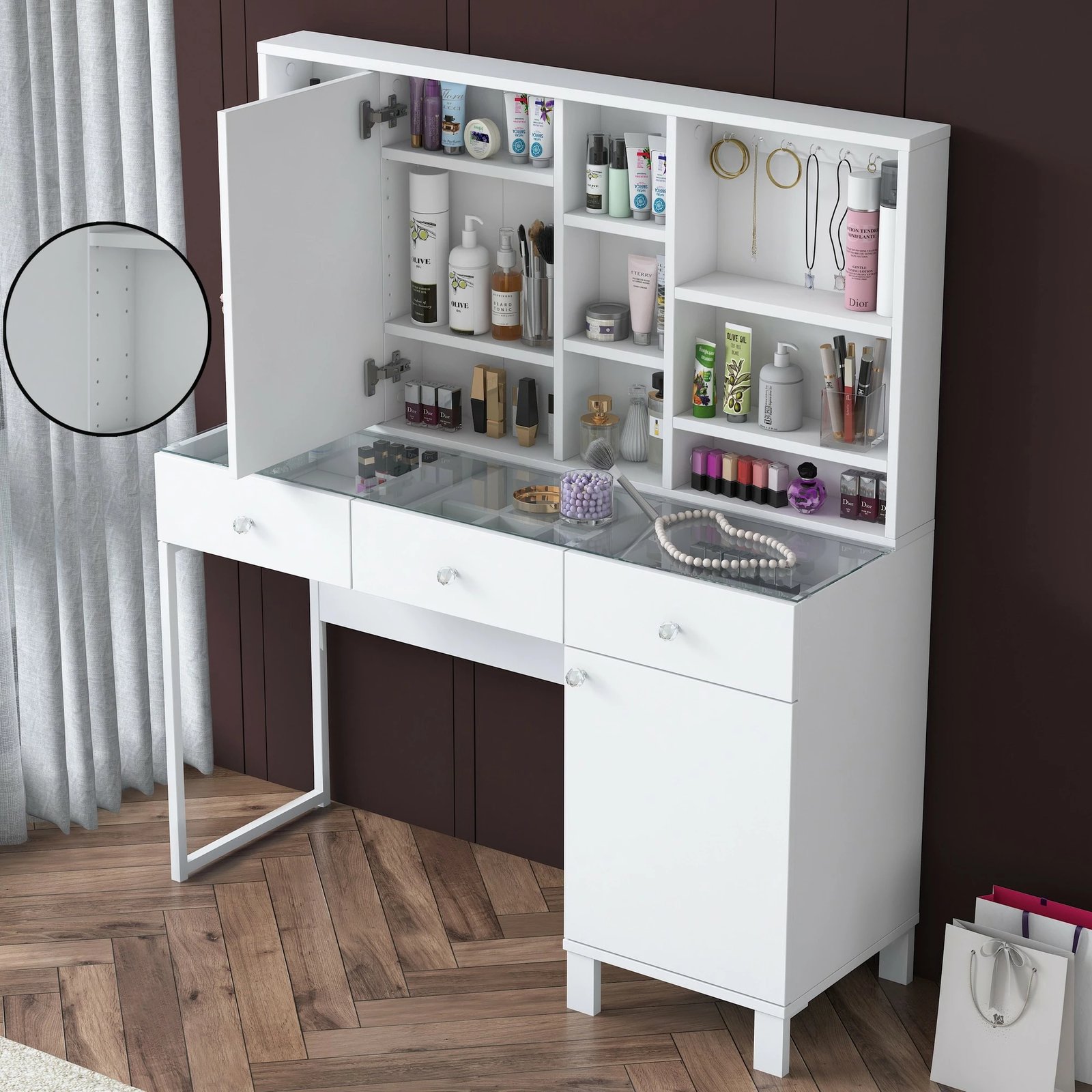 Tavolinë grimi Skye Decor, e bardhë, BJ138 - 3442