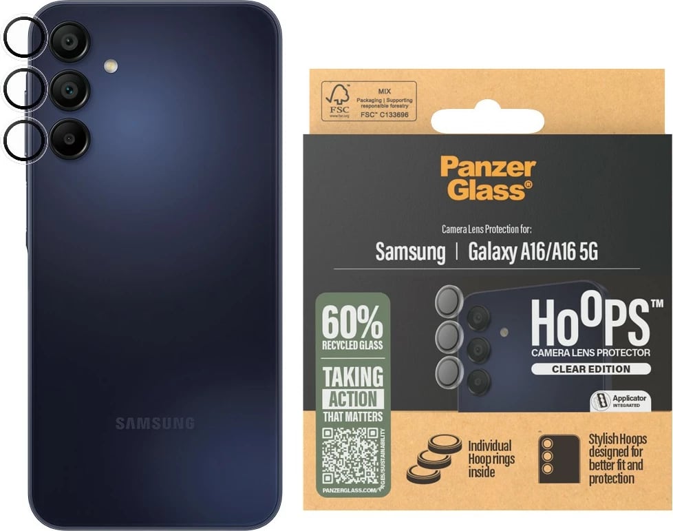 Mbrojtës lente PanzerGlass për Samsung A16, transparent