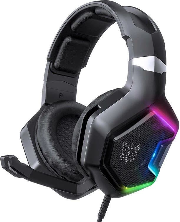 Kufje gaming me mikrofon, ONIKUMA K10 PRO RGB, 7.1 surround, drivere 50 mm, kontroll në kabllo, RGB, 3.5 mm + USB, e zezë