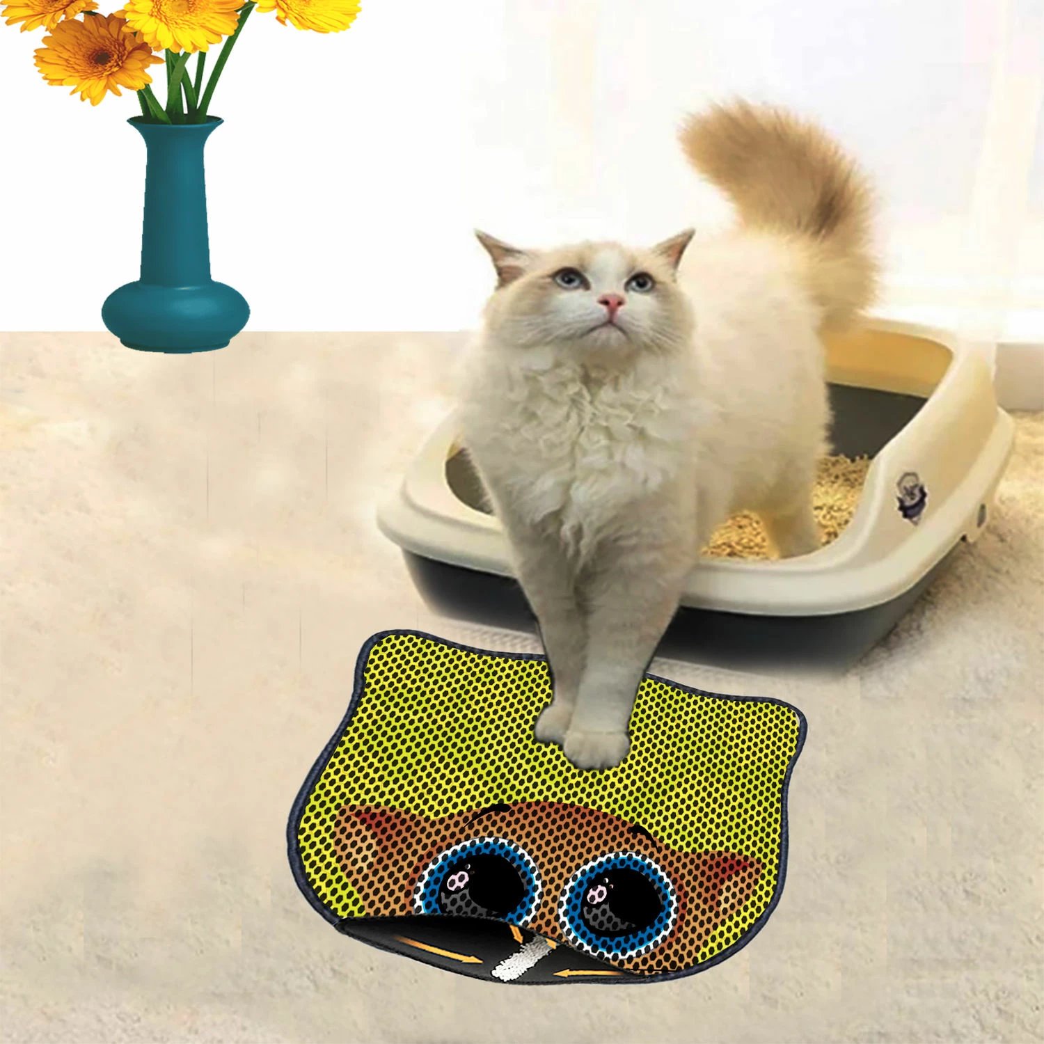 Tapet për rërë maceje, shumëngjyrësh, Paws & Whiskers, Kdkafa0238, 40x50cm