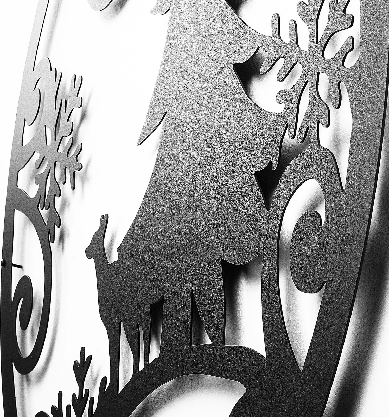 Aksesor metalik dekorativ për mur, Wallity, XMASBLACK - 027, i zi, 60x60cm