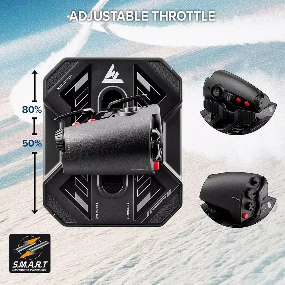 Joystick dhe throttle HOTAS Thrustmaster Sol-R 4 2960945, 21 butona, USB-C me kabllo, për PC, e zezë, set