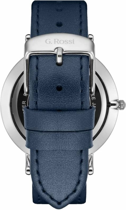 Orë dore meshkuj G.Rossi 11014A7-6F1, blu e argjendtë, me kuti