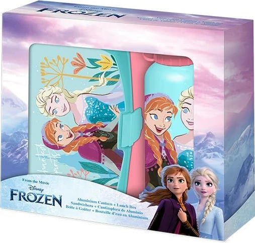 Set enë ushqimi Euroswan Frozen, shishe uji 500ml, shumëngjyrëshe