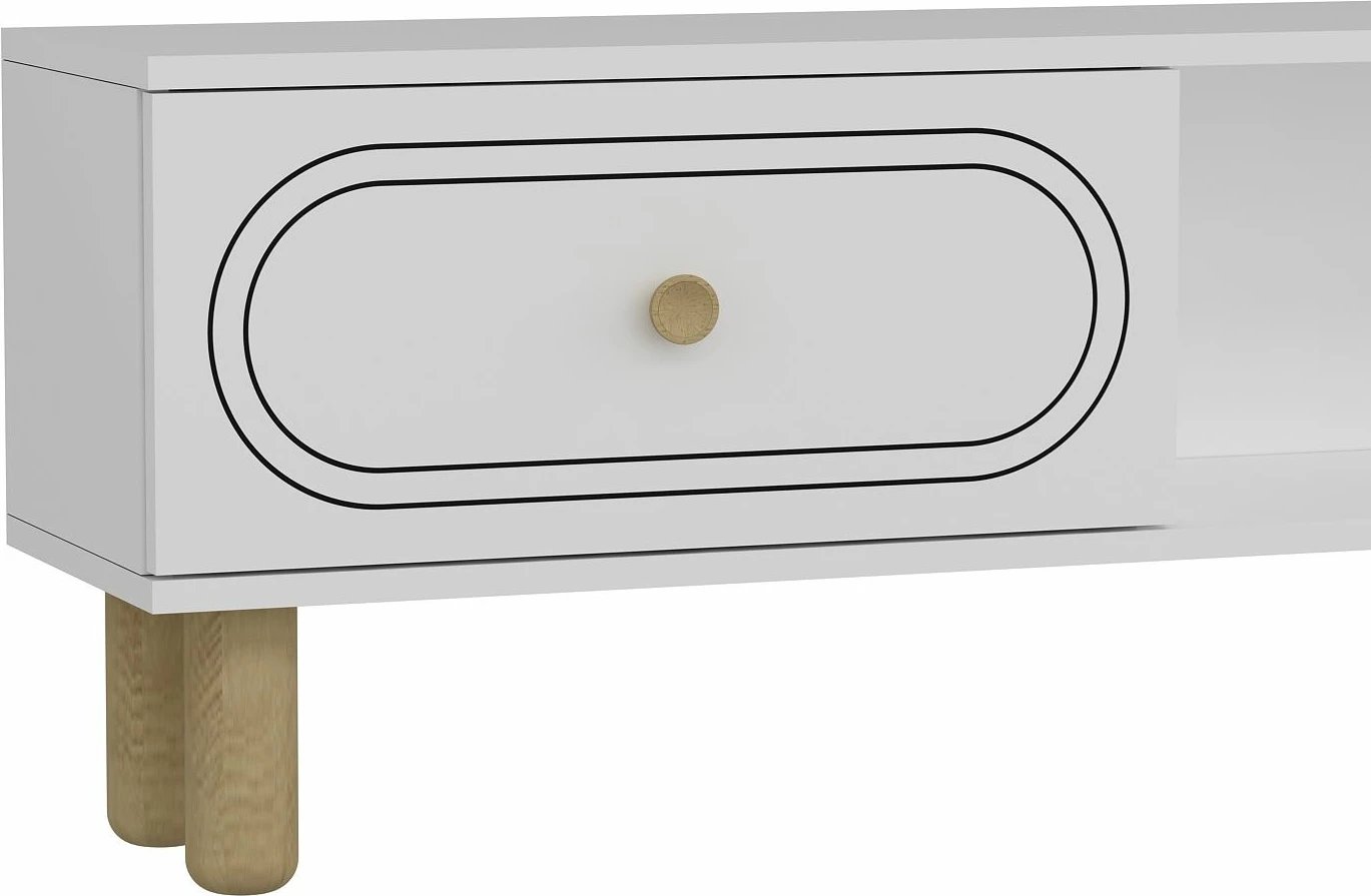 Komodë TV Skye Decor, ngjyrë e bardhë, Polen Bohem