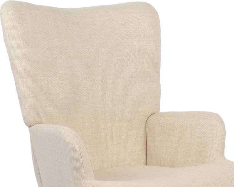 Fotel Gerlina, material krem, këmbë ngjyrë natyrale, 71x64x94cm