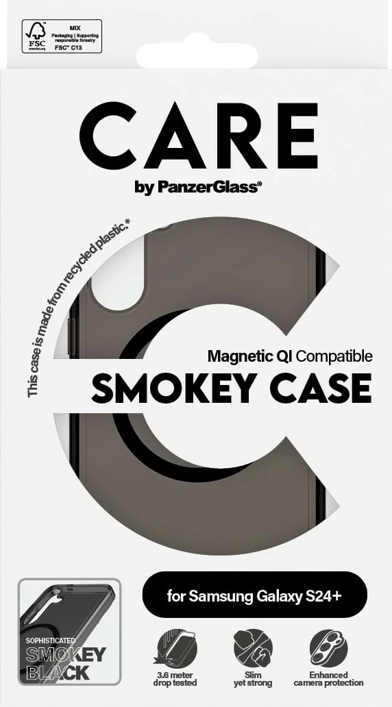 Mbështjellës PanzerGlass CARE MagSafe për Samsung S24+, smokey/black