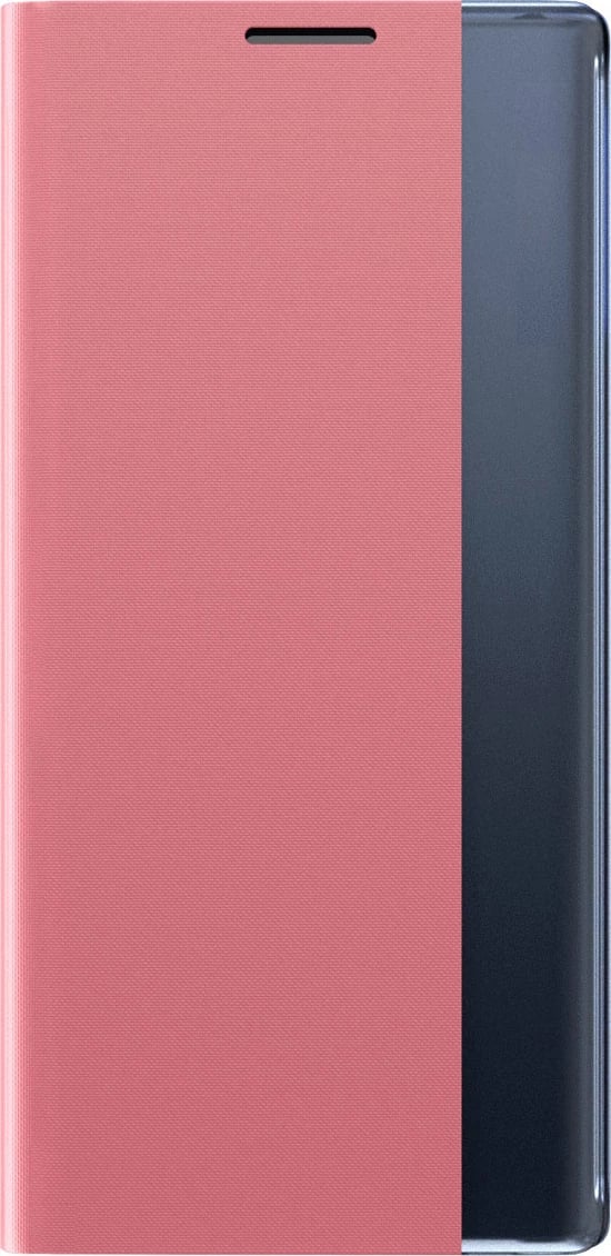 Mbështjellës Hurtel Sleep Case bookcase me smart window për iPhone 13 Pro, rozë