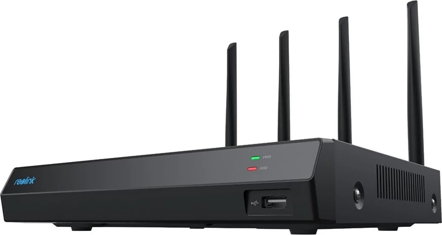 NVR Reolink NVS12W, 12 kanale, Wi-Fi 6, 2TB HDD, 16TB kapacitet, e zezë
