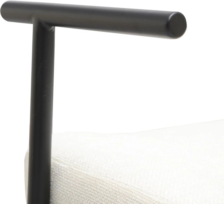 Karrige vizitorësh, stof krem, këmbë metalike të zeza, 65x68.5x79.5cm