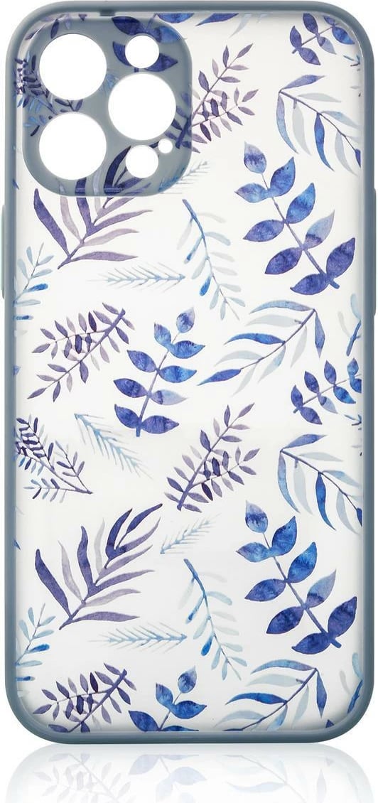 Mbështjellës Hurtel Design Case për iPhone 12 Pro Max, lule, kaltër e errët