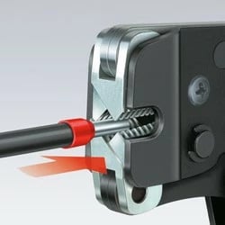 Vegël krimpimi Knipex 97 53 09, çelik, 190mm, doreza kaltër e kuqe