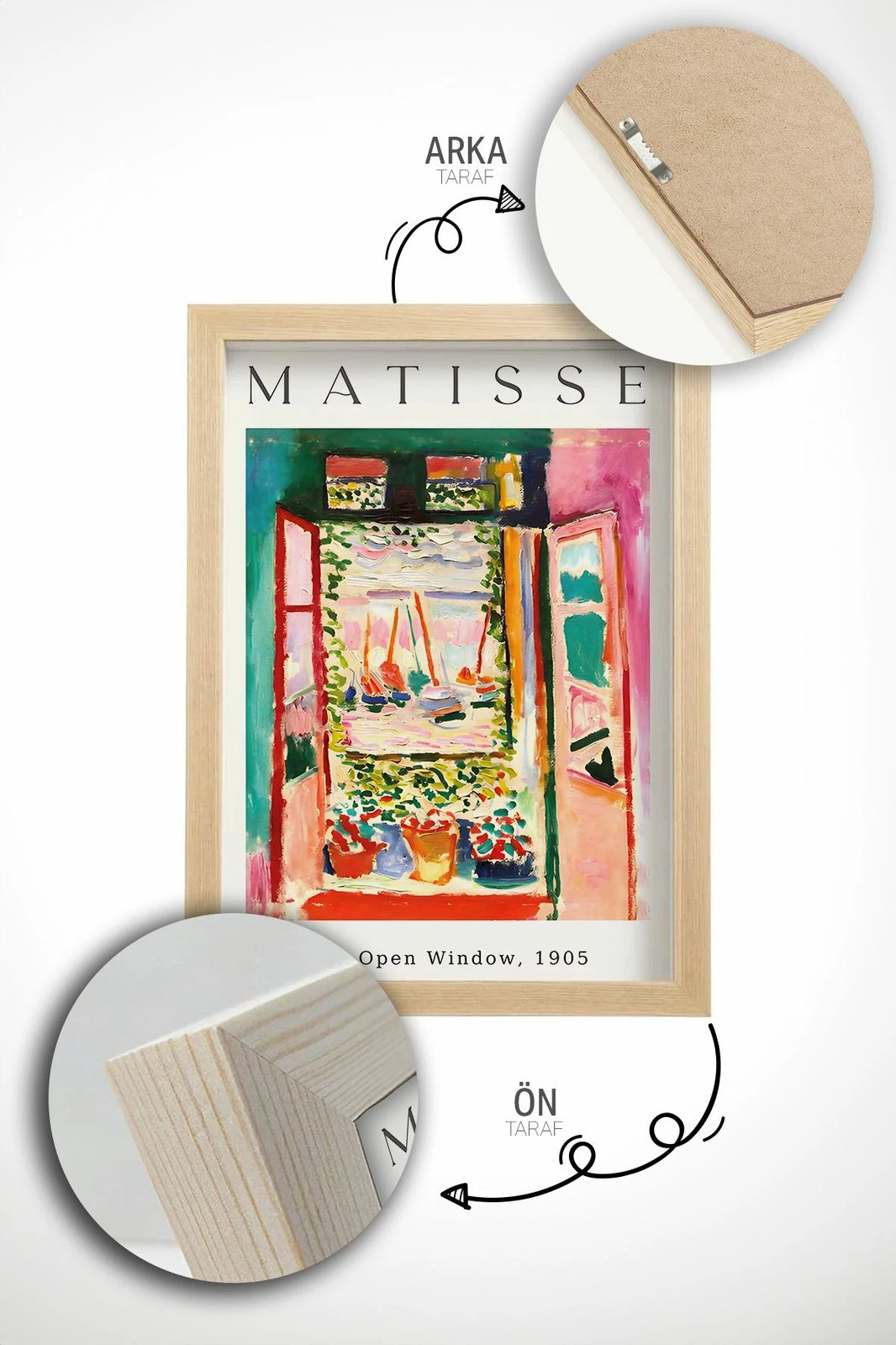 Set pikturash dekorative me kornizë, 3 copë, Wallity, Artvmodel23-Ahsap