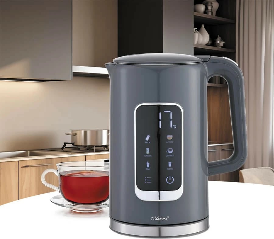 Ibrik elektrik Feel-Maestro MR-024-GREY me kontroll temperature, 1.7L, 2200W, Gri