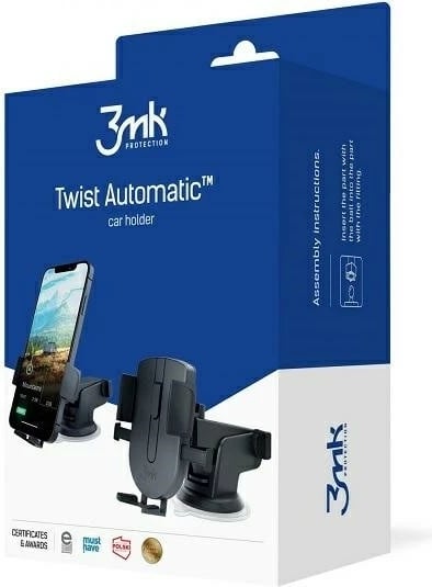 Mbajtës automatik për veturë 3MK Twist Automatic, i zi