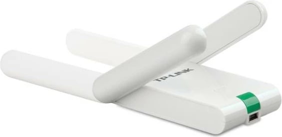 Adapter Wi‑Fi USB, TP-Link TL-WN822N, 300 Mbit/s, dy antena High‑Gain, me kabllo zgjatëse 1.5 m, e bardhë