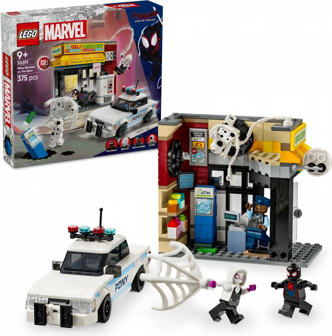 Set LEGO Marvel Super Heroes 76311 Miles Morales vs Spot, 375 pjesë